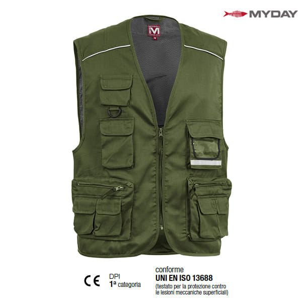 Gilet Imbottito Multitasche Uomo - Giubbotto Lavoro Antivento Con 6 Tasche - Marca Velilla - Foto 8