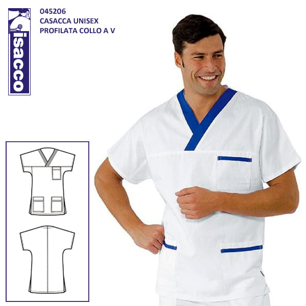 Infermiera Casacche Medicali CASACCA COLLO V MANICA LUNGA